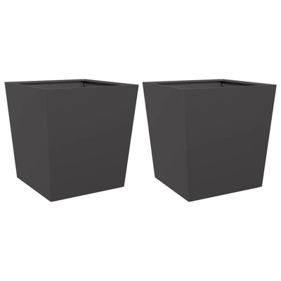 Garden Planter Set of 2 Black Cold-rolled steel Large