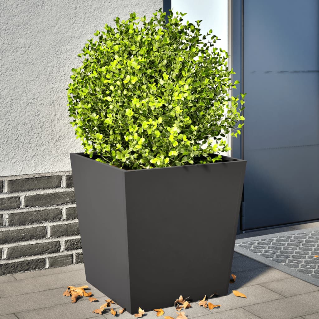 Garden Planter Set of 2 Black Cold-rolled steel Large
