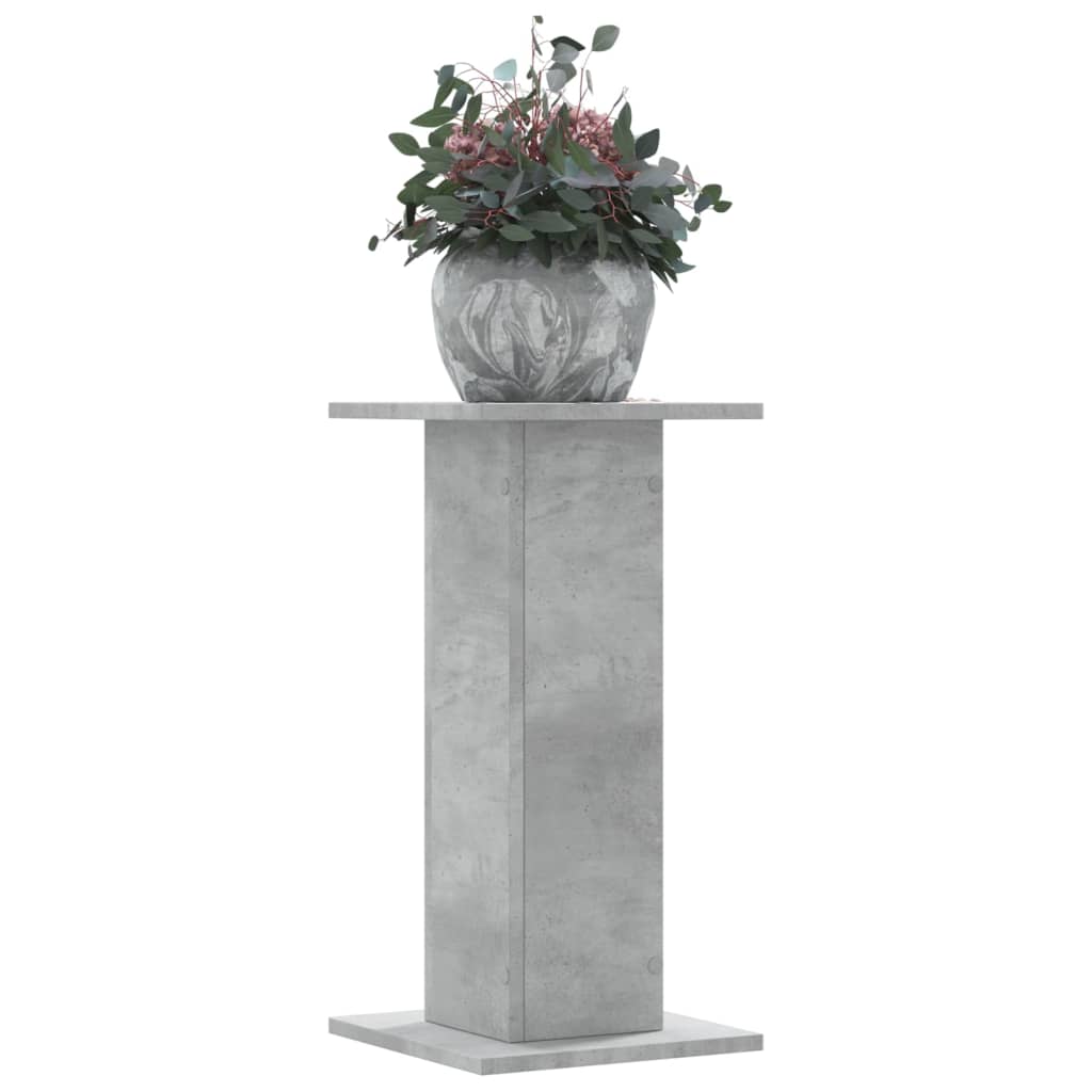 Plant Stands 2 pcs Concrete Grey 11.8x11.8x23.6" Engineered Wood