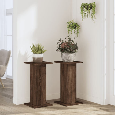 Plant Stands 2 pcs Brown Oak 11.8x11.8x23.6" Engineered Wood