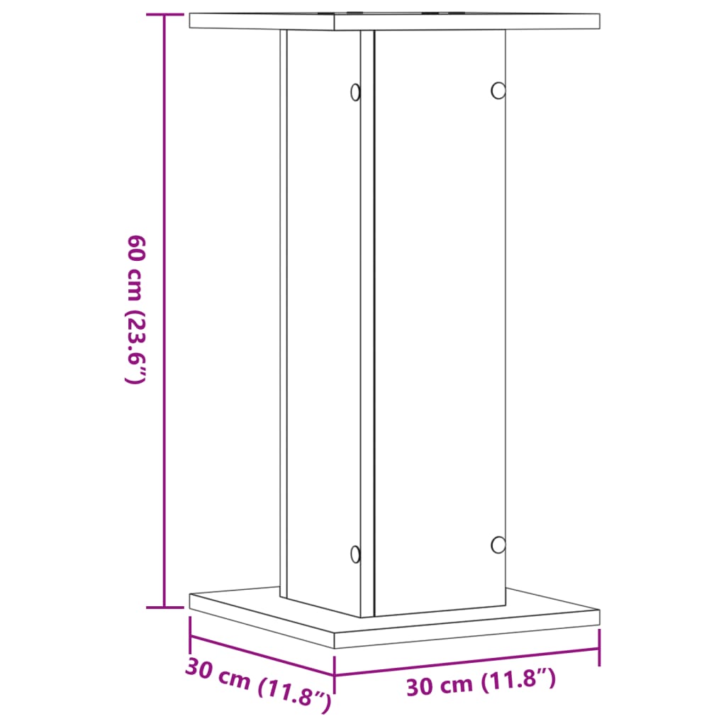 Plant Stands 2 pcs Brown Oak 11.8x11.8x23.6" Engineered Wood