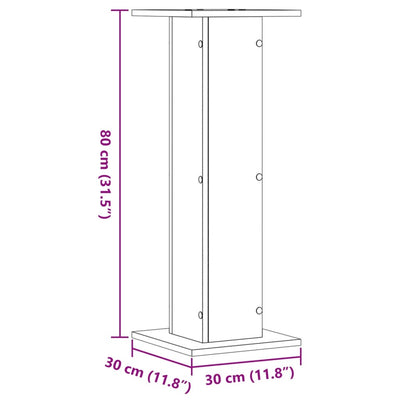 Plant Stands 2 pcs Artisian Oak 11.8x11.8x31.5" Engineered Wood