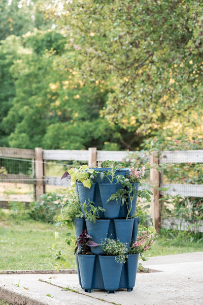 3 Tier GreenStalk Original Vertical Planter | Blueberry (Basket Weave Texture) 