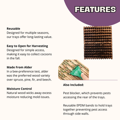 Summer Reusable Wood Trays for Leafcutter Bees