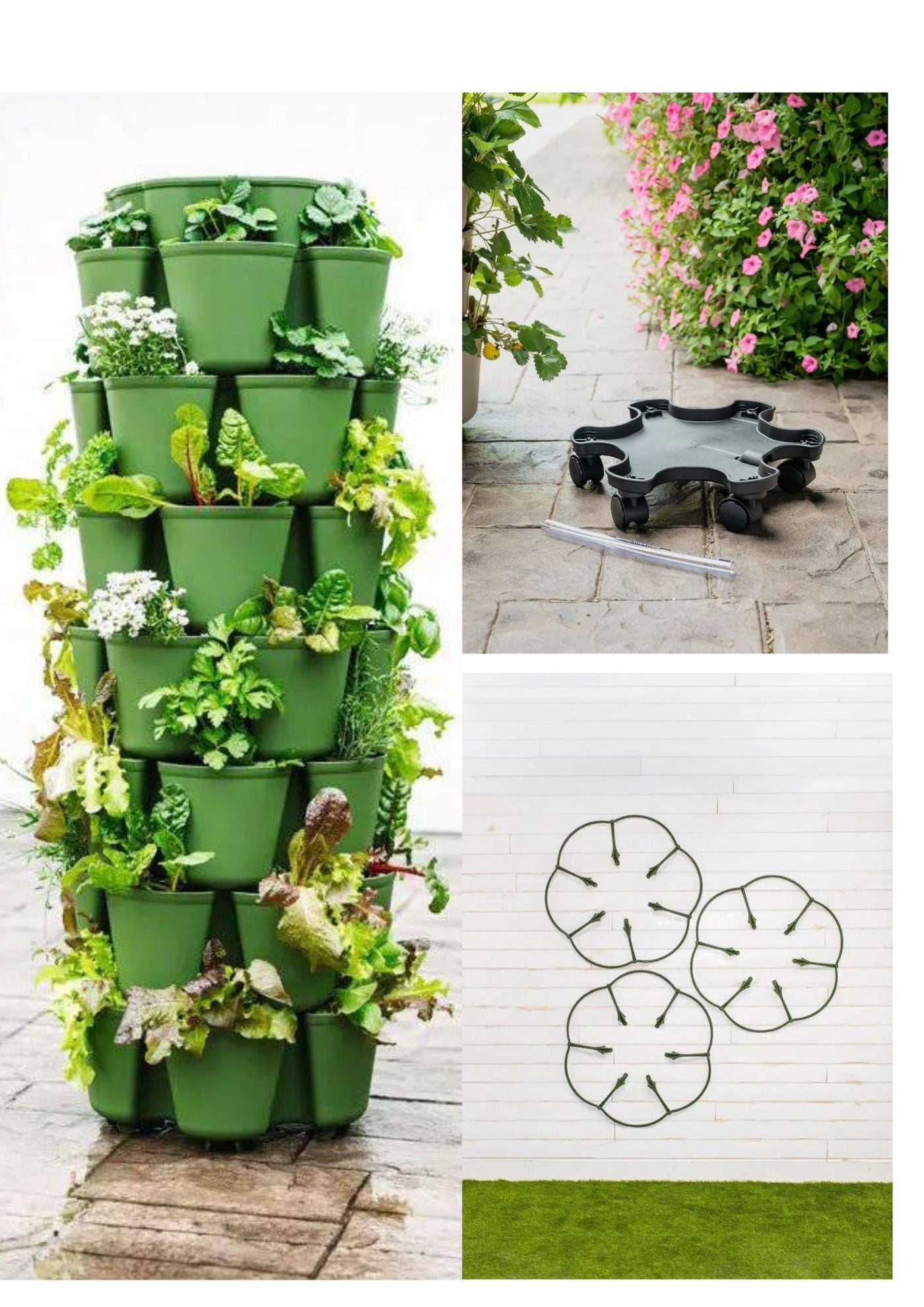 GreenStalk 7-Tier Leaf Vertical Garden Kit - Premium Growing System with Mover & Supports